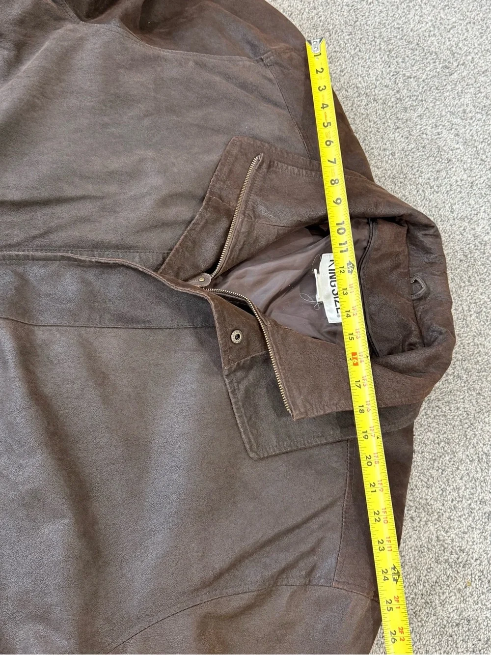 Vintage King Size Chocolate Brown Genuine Suede Bomber Jacket Men’s Big 4XL